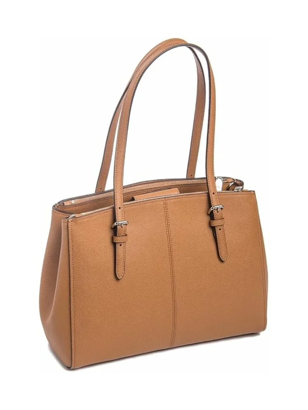 Coach Turnlock Caryall 29 Light Saddle Brown Bag Grain Leather Handbag Purse NEW